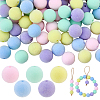 80Pcs 5 Colors Flocking Acrylic Beads MACR-PH0002-15-1