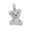 Brass Micro Pave Clear Cubic Zirconia Pendants KK-L234-01P-1