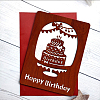 MDF Greeting Card & Paper Envelope with Bowknot AJEW-WH0203-007-5