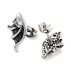 Wing 316 Surgical Stainless Steel Pave Cubic Zirconia Stud Earrings for Women Men EJEW-Z050-02B-AS-2