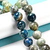 Natural Blue Azurite in Calcite Beads Strands G-NH0003-F01-03-2