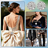 4Pcs Glass Rhinestone Flower Wedding Dress Accessories STIC-FG0001-11B-5