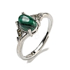 Oval Natural Malachite Adjustable Rings RJEW-Q818-01P-07A-2