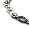 Two Tone 304 Stainless Steel Oval Link Chain Bracelet BJEW-B078-01BP-2