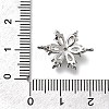 Brass Clear Cubic Zirconia Snowflake Connector Charms KK-Q048-19P-3