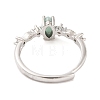 Horse Eye Natural Amazonite Adjustable Rings RJEW-Q817-02P-03-3