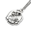 Skull Rhinestone Pendant Necklaces with Rolo Chains NJEW-F309-08-1