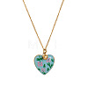 304 Stainless Steel Enamel Printed Mom Heart Locket Pendant Necklaces for Mother's Day Gift WG641EA-07-1