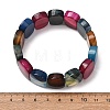 Oval Natural Banded Agate(Dyed & Heated) Beaded Stretch Bracelets for Women Men GG-CBA9ACE-A13-5