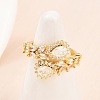 Brass Micro Pave Cubic Zirconia Cuff Rings for Women RJEW-Z113-48G-5