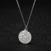 Stylish Stainless Steel Flat Round Coin Pendant Necklaces for Women Daily Wear JJ2205-1-1