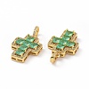 Brass Micro Pave Clear Cubic Zirconia Pendants ZIRC-F135-24G-03B-3