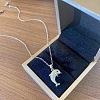 Summer Beach Alloy Crystal Rhinestone Dolphin Pendant Necklaces for Women WGD6FD6-01-4