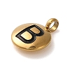 304 Stainless Steel Black Enamel Charms STAS-R009-01G-B-2