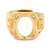 Rack Plating Oval Brass Micro Pave Cubic Zirconia Wide Adjustable Ring Components KK-Q819-13G-2