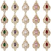3Pcs Brass Micro Pave Cubic Zirconia Links Connectors KK-YW0003-49LG-03-2