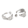 Non-Tarnish 304 Stainless Steel Irregular Twist Stud Earrings EJEW-B026-02P-2