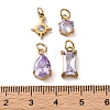4Pcs 4 Styles 304 Stainless Steel & Glass Pendants GL-CBAC8BB-01G-06-3