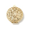 Flat Round Brass Hollow Locket Pendants KK-K414-11A-G-1