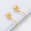 Brass Micro Pave Cubic Zirconia Clip-on Earrings Finding KK-G403-01F-G-3