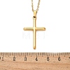 304 Stainless Steel Cross Pendant Cable Chain Necklaces NJEW-S442-05G-5