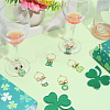 6Pcs 6 Styles Saint Patrick's Day Alloy Enamel Glass Wine Glass Charms AJEW-SC00079-4
