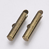 Brass Slide On End Clasp Tubes KK-Q747-11F-AB-1