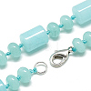 Natural Aquamarine Beaded Necklaces NJEW-S392-23-2