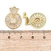 Flat Round Brass Micro Pave Clear Cubic Zirconia Stud Earrings EJEW-D351-11G-3