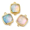 Synthetic Opal Connector Charms KK-S370-04G-1