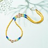 Glass Seed & Cat Eye Waist Beads NJEW-C00030-02-3