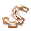 Imitation Gemstone Style Acrylic Handmade Rectangle Link Chains AJEW-JB00518-03-1