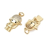 Brass Micro Pave Black Cubic Zirconia Pendants CU-CBA9AFC-01G-05-2