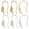12Pcs 2 Colors Brass Micro Pave Clear Cubic Zirconia Earring Hooks KK-BBC0007-94-1
