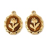 304 Stainless Steel Enamel Pendants STAS-I371-08G-01-1