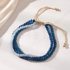 Adjustable Dyed Natural Malaysia Jade Beaded Multi-strand Bracelets for Women Men BJEW-JB13577-03-1