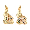 Brass Micro Pave Colorful Cubic Zirconia Pendants KK-Q085-04E-G-1