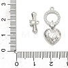Brass Micro Pave Clear Cubic Zirconia Toggle Clasps KK-F934-05P-4