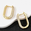 Oval Brass Micro Pave Clear Cubic Zirconia Hoop Earring EJEW-C152-04G-2