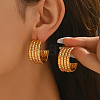 Multilayer C-Shaped Stainless Steel Stud Earrings SF9369-4