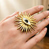 304 Stainless Steel Enamel Cuff Open Rings RJEW-H269-08G-3