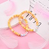 Polymer Clay Heishi Beads Stretch Bracelets BJEW-JB05711-6