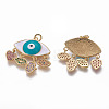 Brass Enamel Pendants KK-L185-28G-2