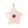 Natural Rose Quartz Pendants G-Z157-01G-08-1