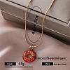 Vintage 304 Stainless Steel Enamel Pendant Necklaces for Women UW9109-2-1