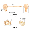 50Pcs Brass Stud Earring Findings KK-CN0001-44-2