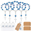 50Pcs Plastic Imitation Pearl and Porcelain Round Link Metal Virgin Cross Charm Rosary Bracelets BJEW-WA0001-07A-8