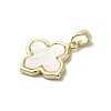 Brass Pave Shell Pendants X-KK-I708-14H-G-2