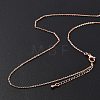 Brass Rolo Chains Necklaces for Women NJEW-D302-43RG-3