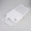 Rectangle Plastic Organizer Storage Boxes with 30Pcs Mini Square Nail Art Small Items Cases CON-WH0095-157-1